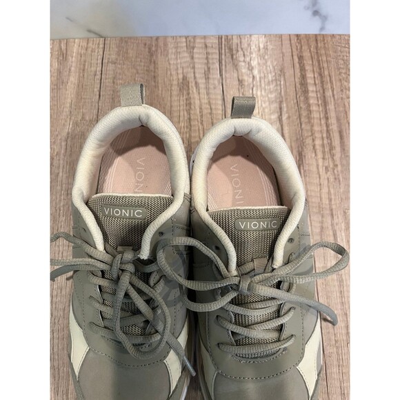 Vionic Lace-Up Athletic Sneakers Zanny Dark Taupe Size 8 - Picture 3 of 7